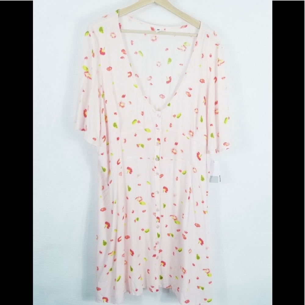 BP Pink Floral Babydoll Dress - 3x